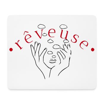 Réveuse en Rouge Curvée - Tapis de souris (format paysage) - blanc - Devant