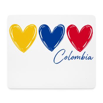 T-shirt Colombie Cœurs Drapeau Fierté - Tapis de souris (format paysage) - blanc - Devant