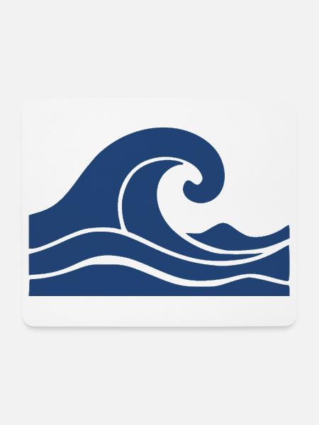 Welle minimal Meer Strand Urlaub Geschenk - Mousepad (Querformat) - Weiß