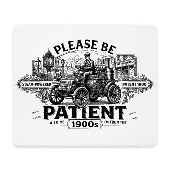 Geduld Vintage Dampfauto – Entschleunigt seit 1900 - Mousepad (Querformat) - Weiß - Vorne