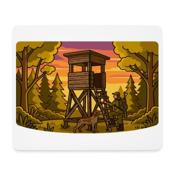 Forest Hunting Lookout Tower - Mouse Pad (horizontal) - white - Front