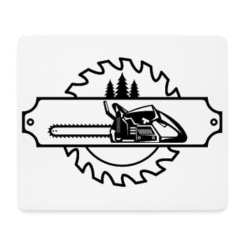 Kettensäge Axt Förster Holzfäller Säge Ketten Holz - Mousepad (Querformat) - Weiß - Vorne