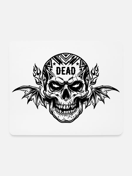 Schädel - Mousepad (Querformat) - Weiß