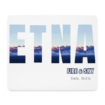 Etna Fire & Himmel: Sizilien Sunset - Mousepad (Querformat) - Weiß - Vorne