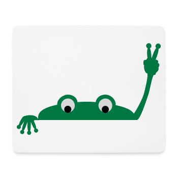 Frog face - Tapis de souris (format paysage) - blanc - Devant