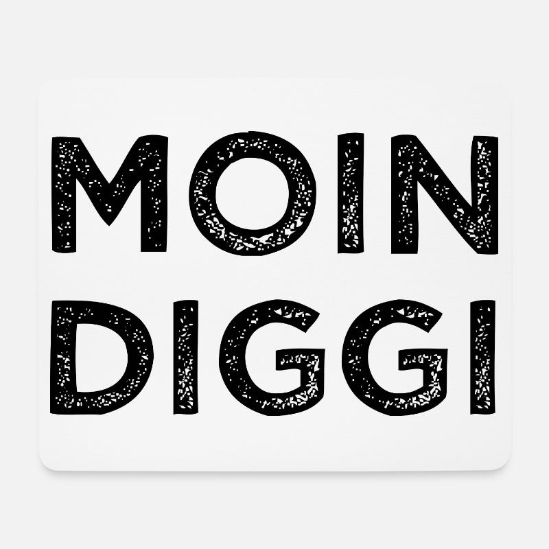 Moin Diggi Hamburg Nordsee Geschenk - Mousepad (Querformat) - Weiß