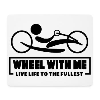 Roll mit mir mit meinem Rollstuhl-Handbike * - Mousepad (Querformat) - Weiß - Vorne