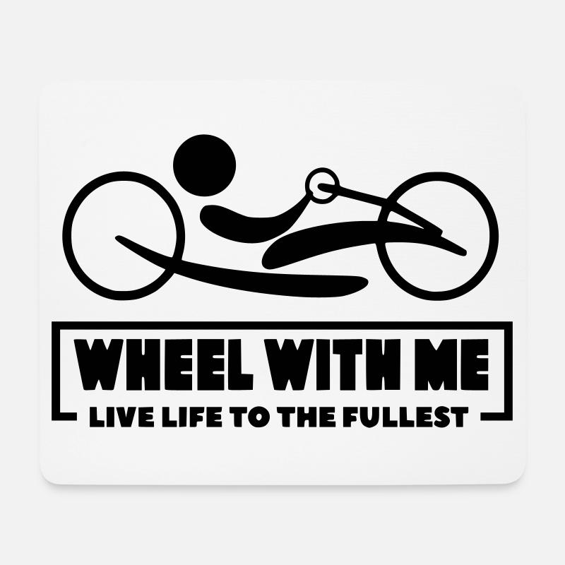 Roll mit mir mit meinem Rollstuhl-Handbike * - Mousepad (Querformat) - Weiß