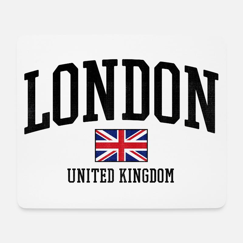 London Distressed Union Flag Graphic - Mousepad (Querformat) - Weiß