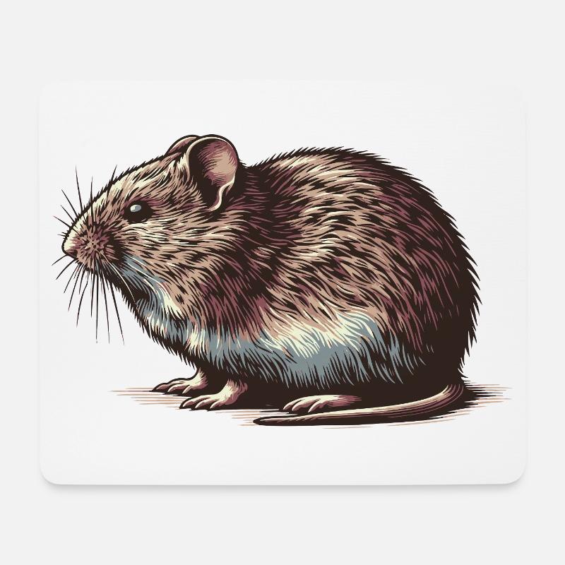 Wühlmaus - Mousepad (Querformat) - Weiß