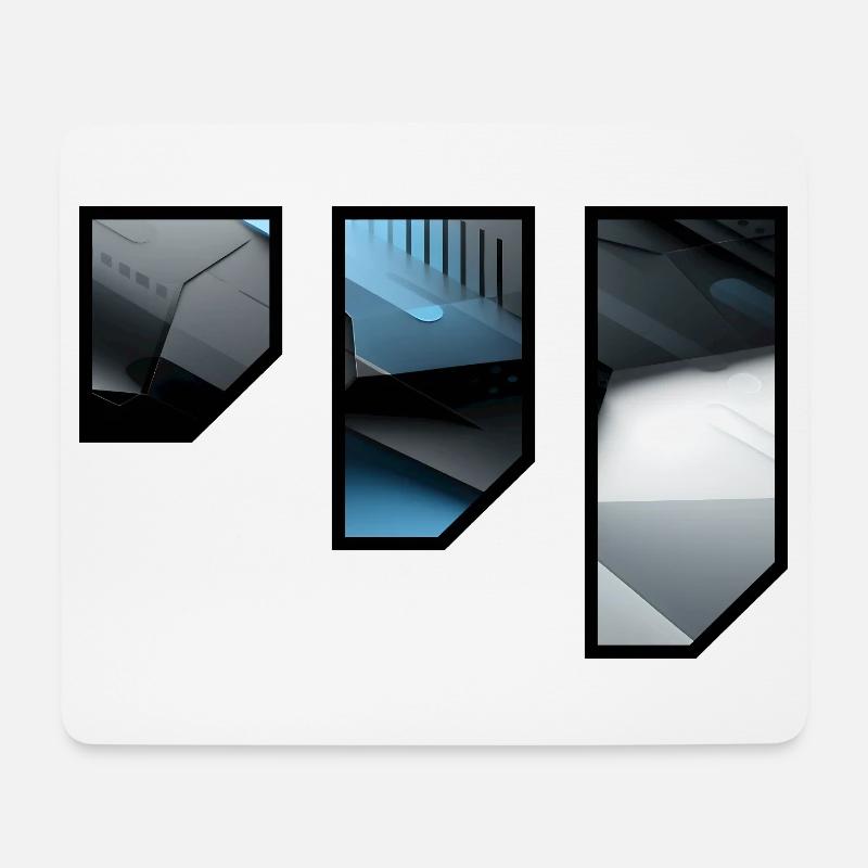 Futuristisches Techno Abstraktes Muster - Mousepad (Querformat) - Weiß