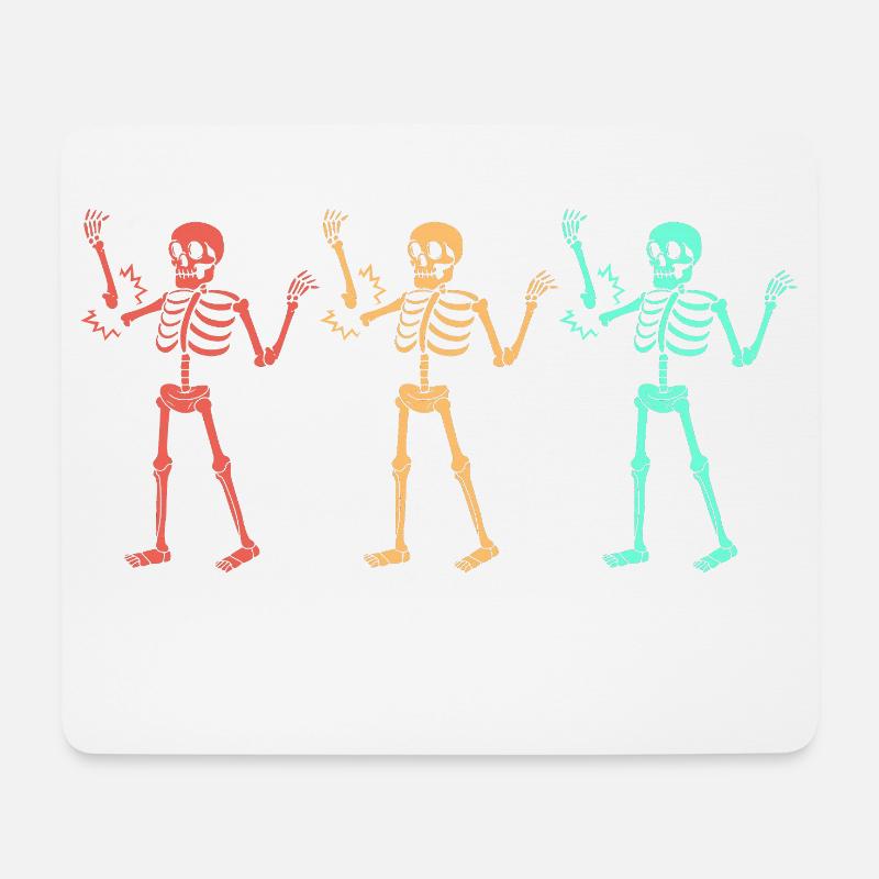 Fracture du bras Fracture osseuse du squelette d’Halloween - Tapis de souris (format paysage) - blanc