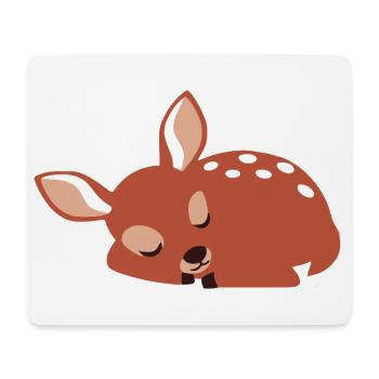 Style minimaliste mignon faon endormi - Tapis de souris (format paysage) - blanc - Devant