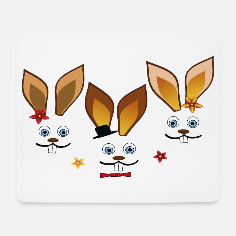 Fröhliche Osterhasen - Mousepad (Querformat) - Weiß
