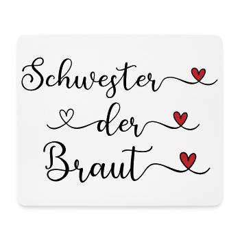 Schwester der Braut niedliches Design mit Herz - Mousepad (Querformat) - Weiß - Vorne