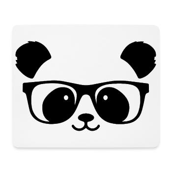 Cute panda with nerd glasses - Mouse Pad (horizontal) - white - Front