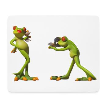Froschduo Verspielter Charme - Mousepad (Querformat) - Weiß - Vorne