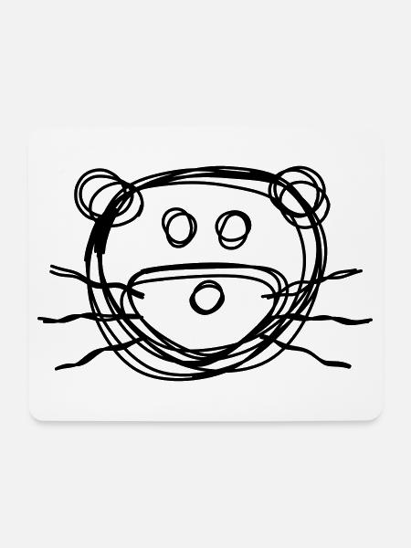 Otter handgezeichnet - Mousepad (Querformat) - Weiß