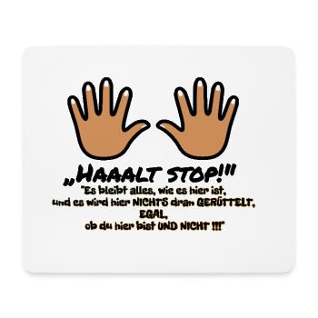 Hände warnen: Ruhe bleibt hier Andreas - Mousepad (Querformat) - Weiß - Vorne