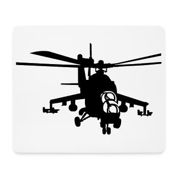 hélicoptère Mi-24 - Tapis de souris (format paysage) - blanc - Devant