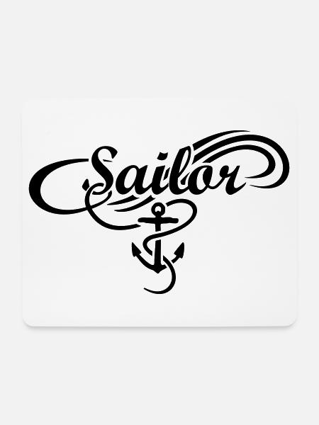 Sailor Anker Waves Segler Segel Segeln - Mousepad (Querformat) - Weiß