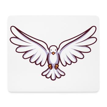 Colombe de la paix avec des ailes en vol - Tapis de souris (format paysage) - blanc - Devant
