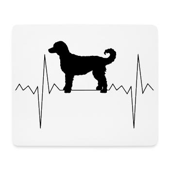 Fréquence cardiaque cadeau pour chien Labradoodle - Tapis de souris (format paysage) - blanc - Devant