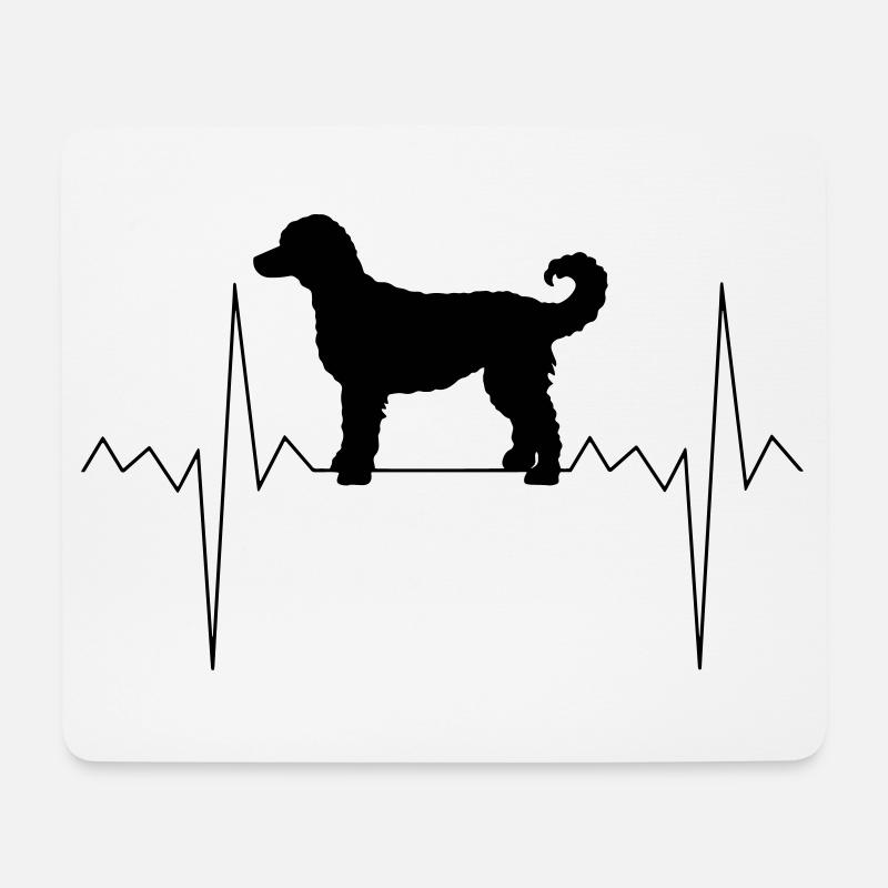 Herzfrequenz Herzschlag Labradoodle Hund Geschenk - Mousepad (Querformat) - Weiß