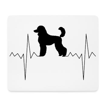 Herzfrequenz Herzschlag Herzlinie Pudel Geschenk - Mousepad (Querformat) - Weiß - Vorne