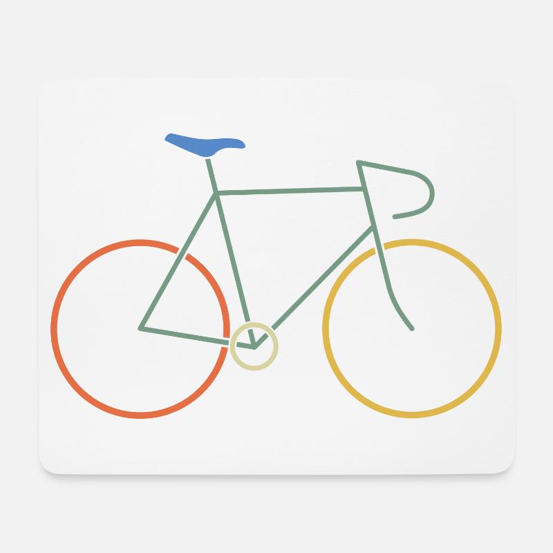 Rennrad bunt - Mousepad (Querformat) - Weiß