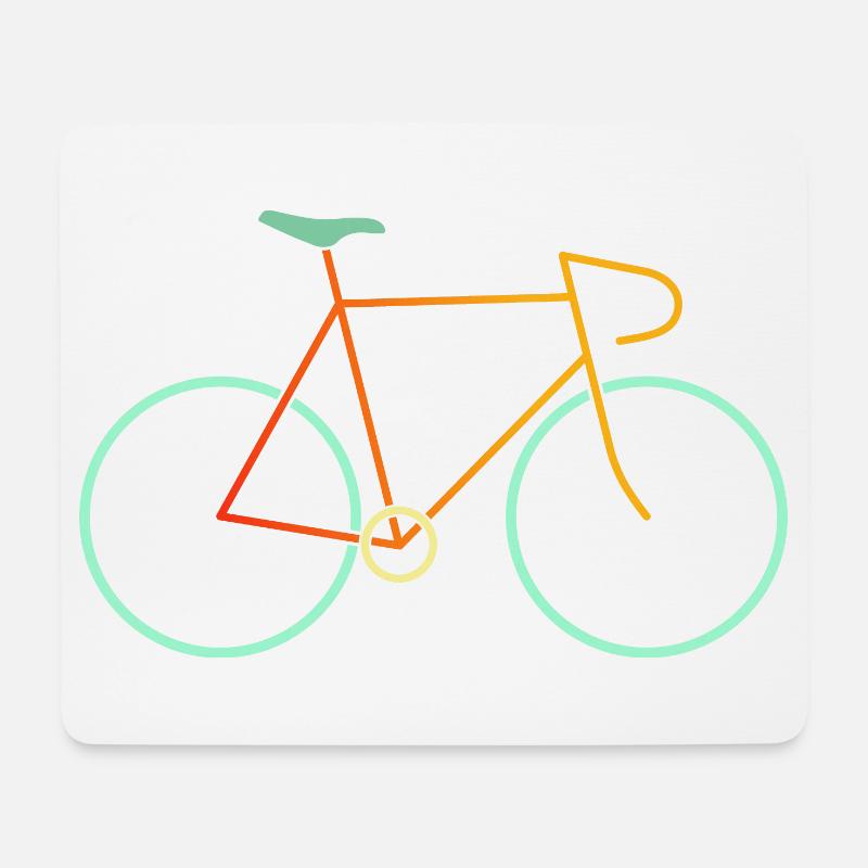 Rennrad bunt - Mousepad (Querformat) - Weiß