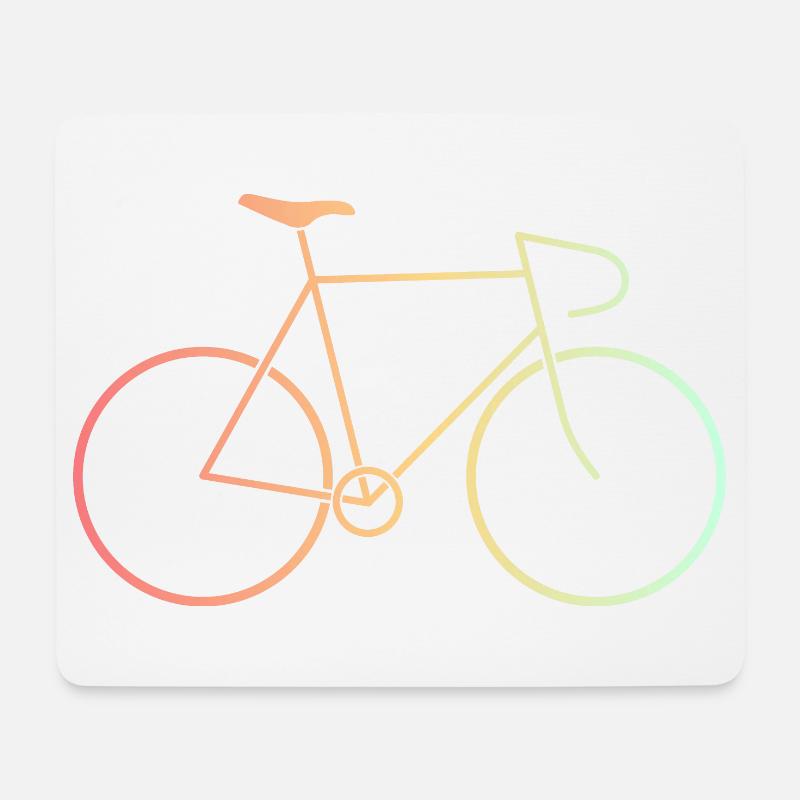 Rennrad bunt - Mousepad (Querformat) - Weiß