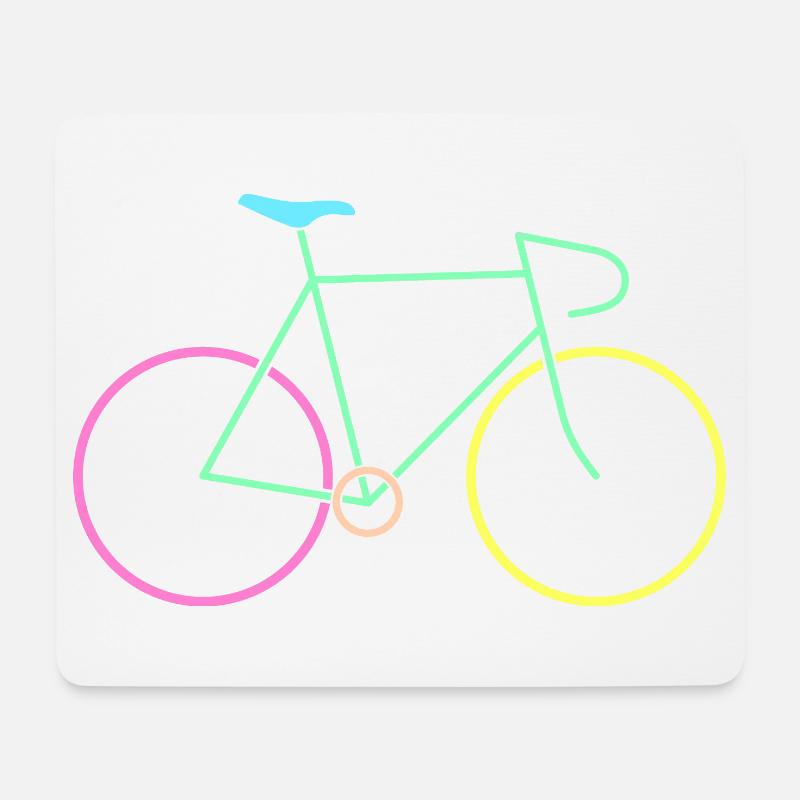 Rennrad bunt - Mousepad (Querformat) - Weiß