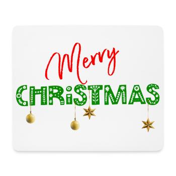 Joyeux Noël : Lettres vertes texturées - Tapis de souris (format paysage) - blanc - Devant