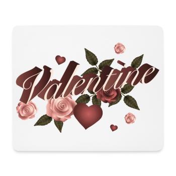 typographie magique de la Saint-Valentin avec des roses - Tapis de souris (format paysage) - blanc - Devant