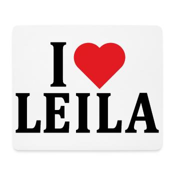 t-shirt prénom J’adore Leila t-shirt idée cadeau - Tapis de souris (format paysage) - blanc - Devant