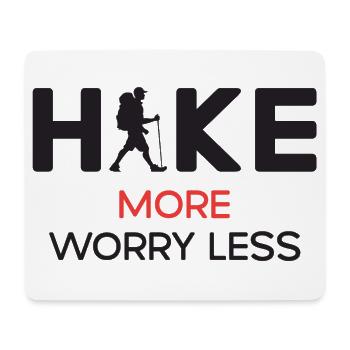Hike More Worry Less - Hiking Gift - Mouse Pad (horizontal) - white - Front