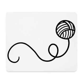 Boule de laine de dessin animé - Tapis de souris (format paysage) - blanc - Devant