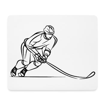 Eishockeyspieler Line Art - Mousepad (Querformat) - Weiß - Vorne