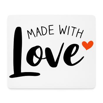Made With Love zweifarbig - Mousepad (Querformat) - Weiß - Vorne