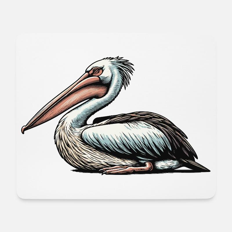 Pelikan - Mousepad (Querformat) - Weiß