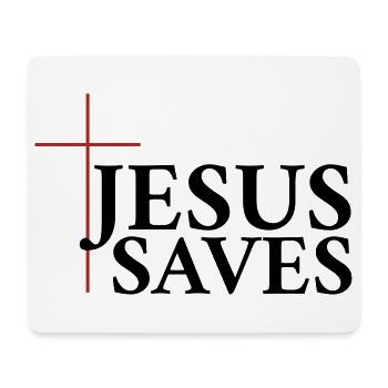 Jésus sauve - Tapis de souris (format paysage) - blanc - Devant