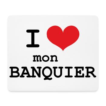 Ich liebe meinen Banker - Mousepad (Querformat) - Weiß - Vorne