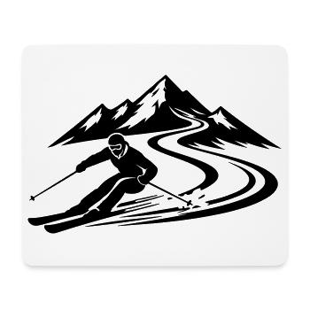 Piste de ski Mountains - Tapis de souris (format paysage) - blanc - Devant