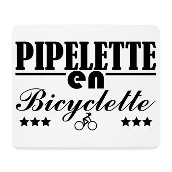 Pipelette auf einem Fahrrad - Mousepad (Querformat) - Weiß - Vorne
