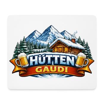 Hüttengaudi Holzhaus, Winterland - Tapis de souris (format paysage) - blanc - Devant