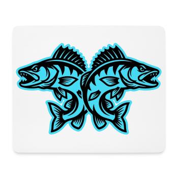 Brochet - Tapis de souris (format paysage) - blanc - Devant