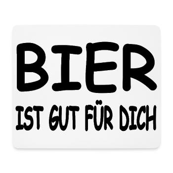 Bier - Mousepad (Querformat) - Weiß - Vorne