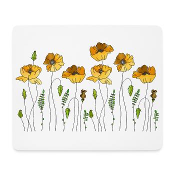 Fleur - Tapis de souris (format paysage) - blanc - Devant