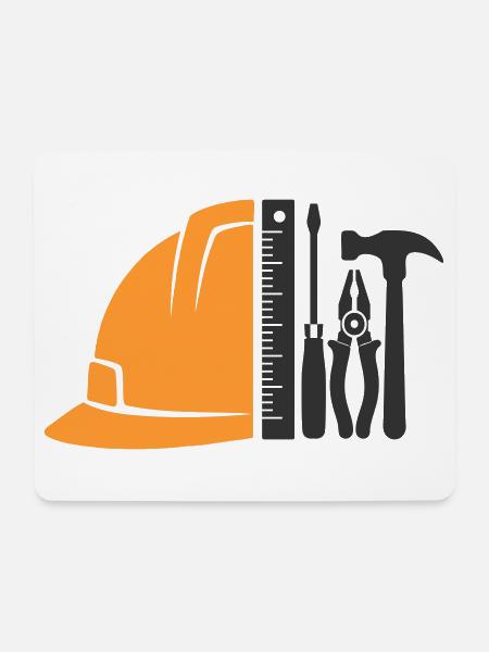 Tool & Construction Helmet – Craftsman Logo - Mouse Pad (horizontal) - white